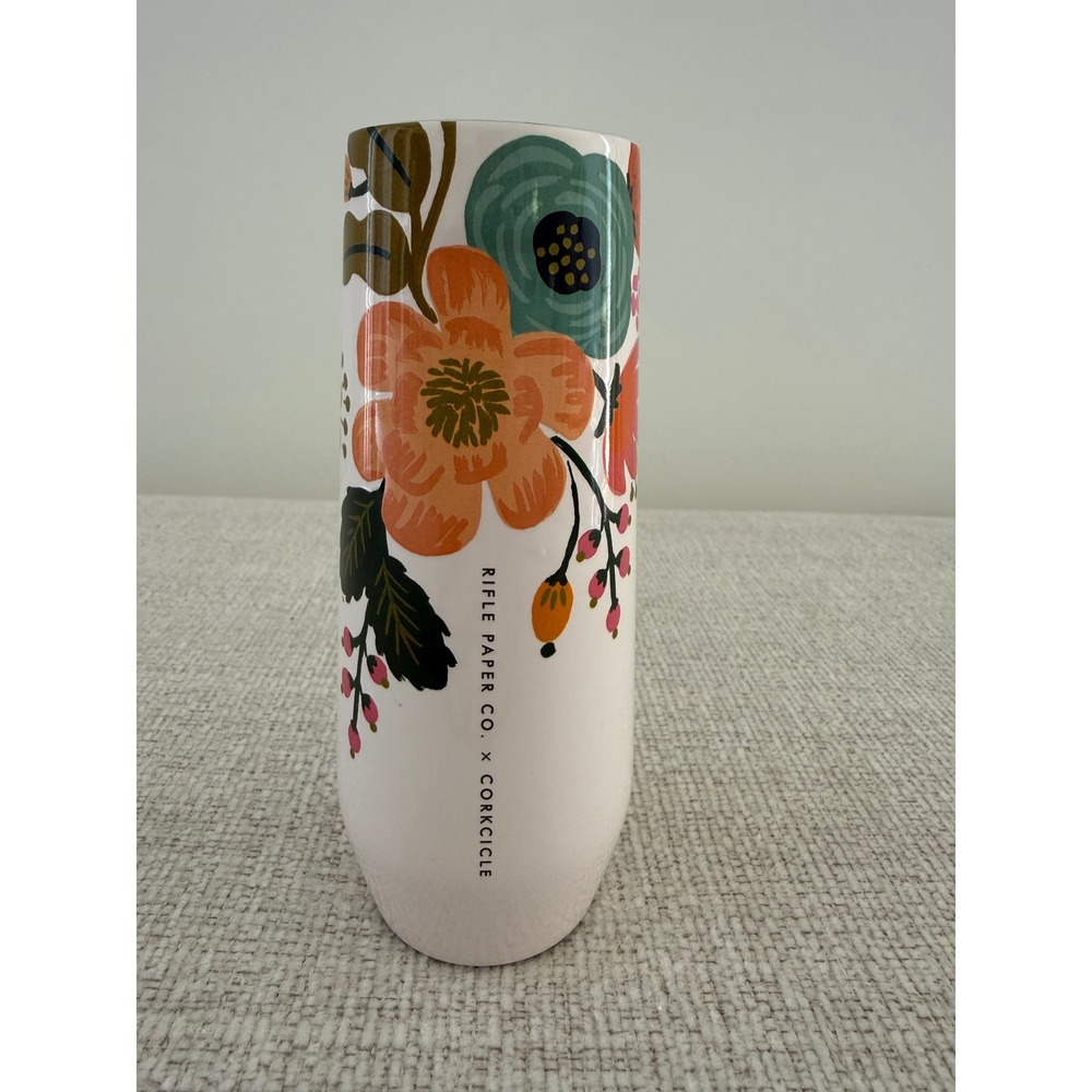 Rifle Paper Co. Corkcicle Stemless Flute 7oz Garden Party Floral Pattern
